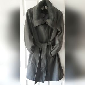 WOMENS EXPRESS WOOL GRAY CAR COAT M